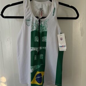 K-Swiss Brazil cycling women’s tank top zip front size small